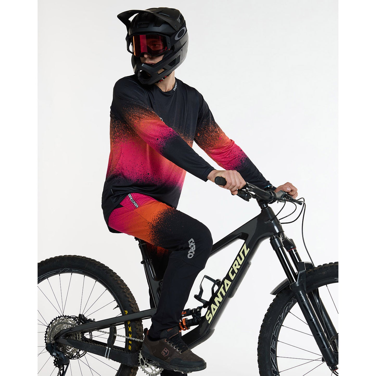 DHARCO RACE BLACK SNAKE Trikot Langarm Schwarz/Orange