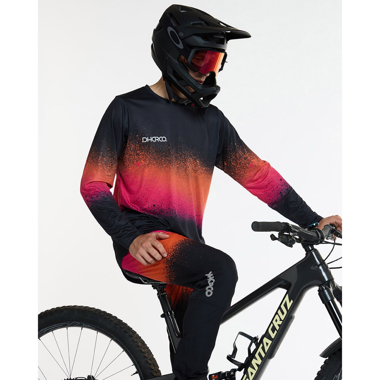 DHARCO RACE BLACK SNAKE Trikot Langarm Schwarz/Orange