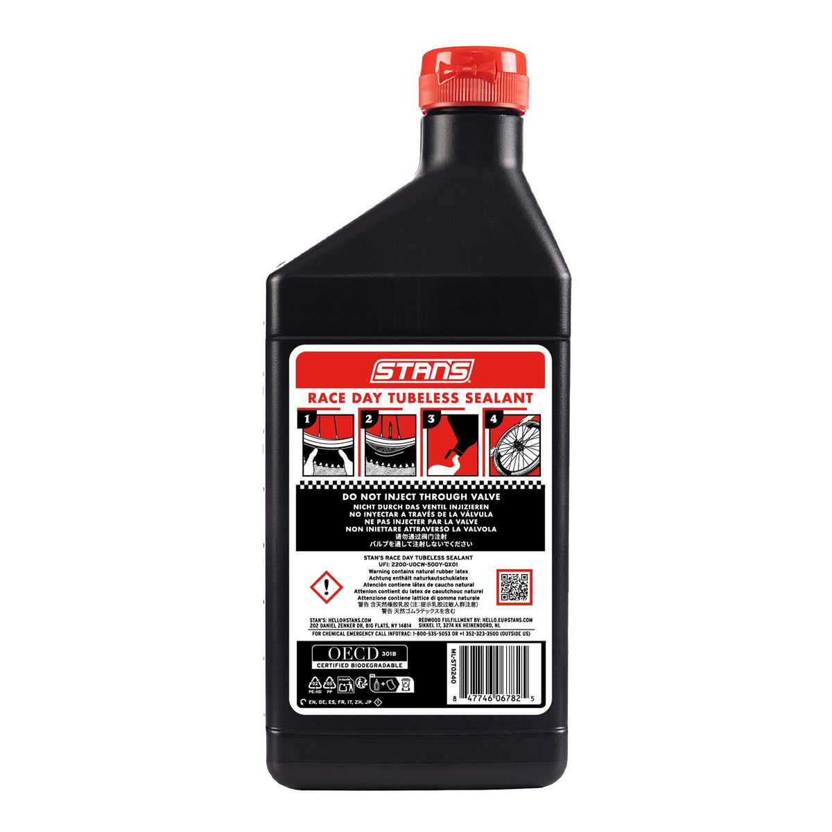 STAN'S RACE DAY Dichtmilch 500 ml – Flaschenrückseite