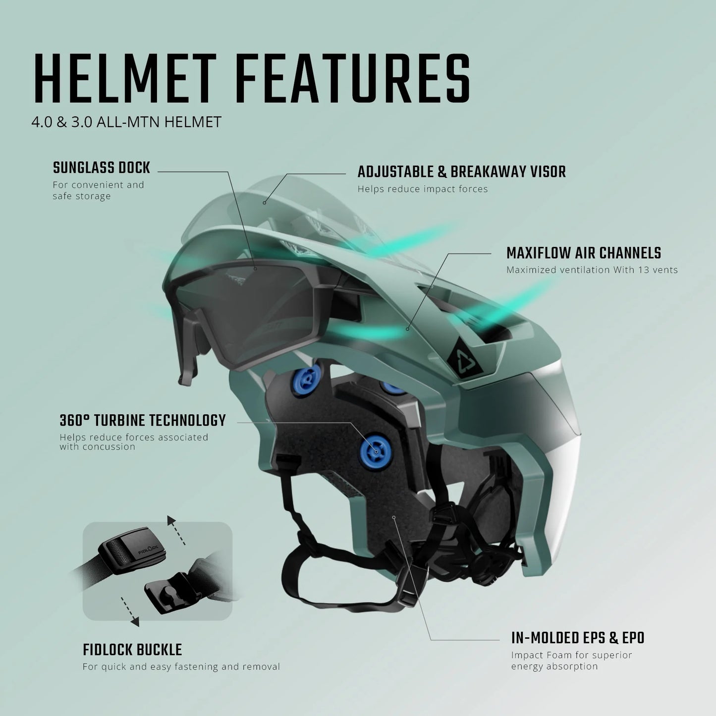 MTB-Helm LEATT ALL-MOUNTAIN 3.0 Schwarz/Orange