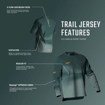 Trikot LEATT MTB TRAIL 3.0 Damen Kurzarm Grau/Weiß