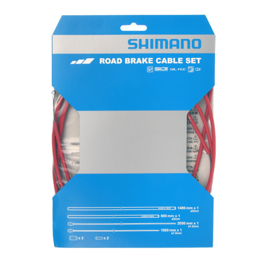 SHIMANO PTFE Bremskabel- und Hüllen-Set Rot