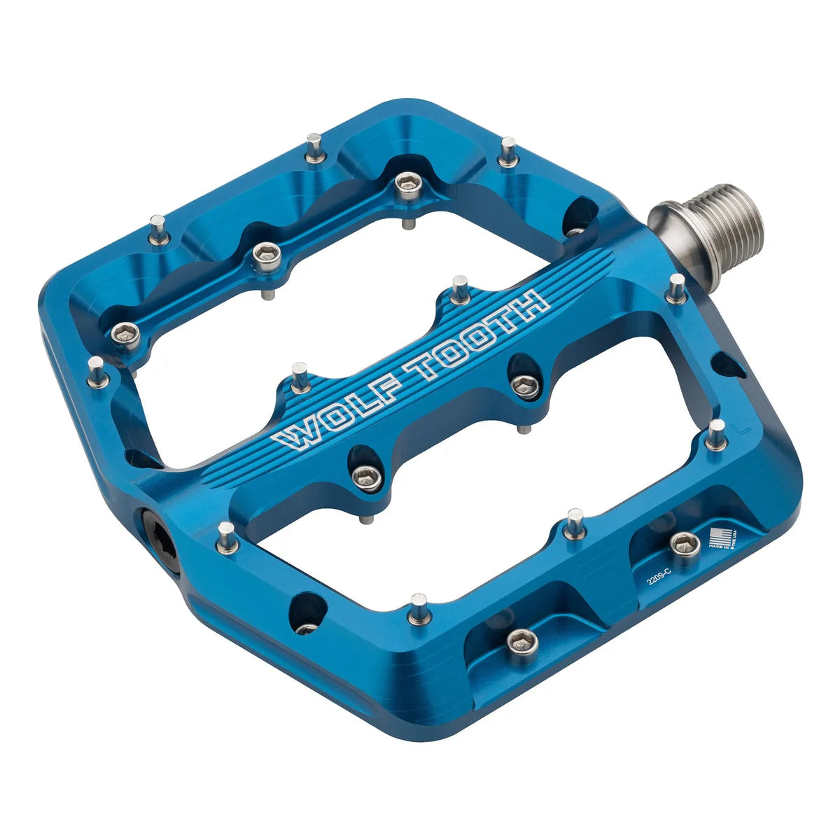 WOLF TOOTH WAVEFORM Flachpedale, Small, Blau