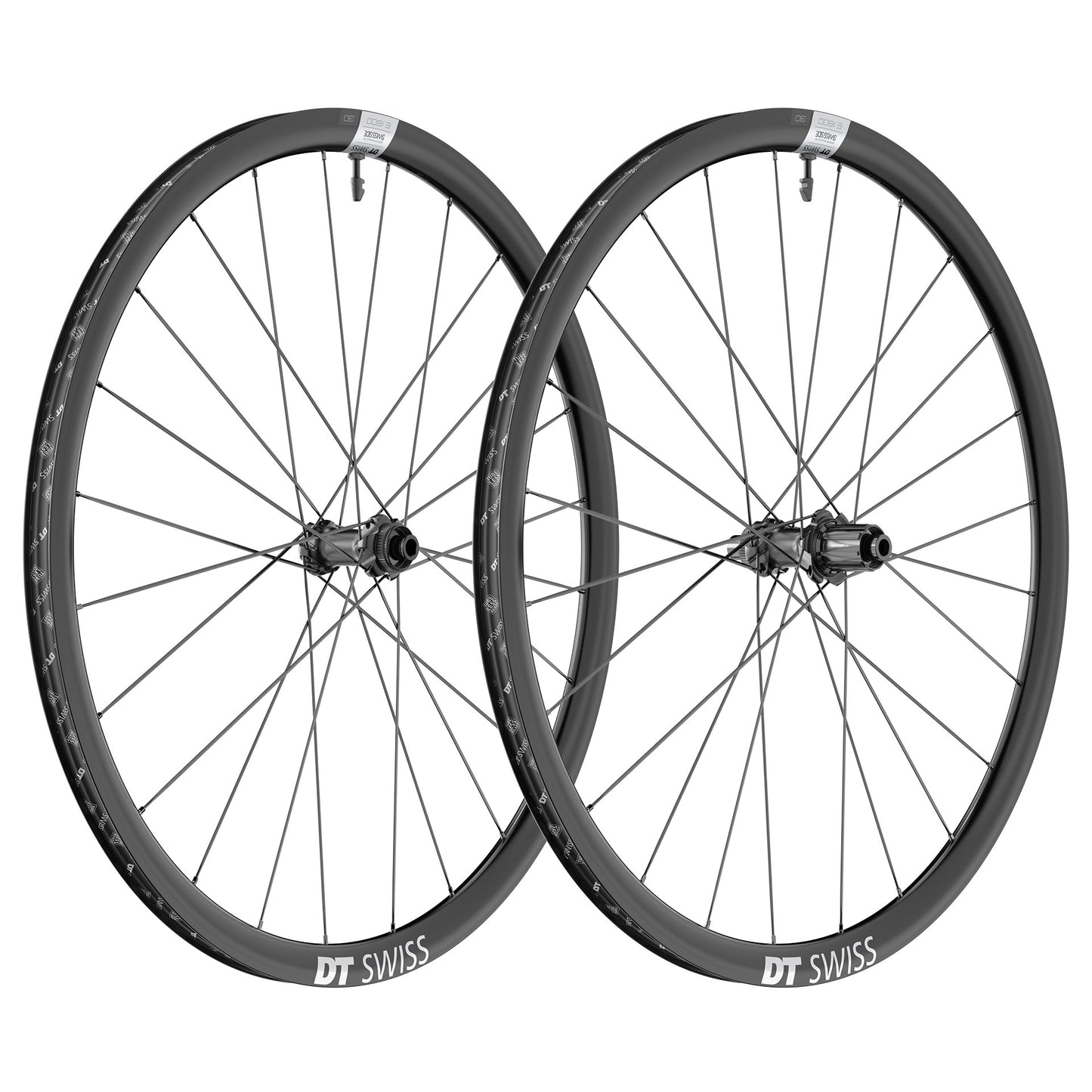 Paar DT SWISS E 1800 SPLINE 23 DISC Laufräder mit Reifen (Center Lock)