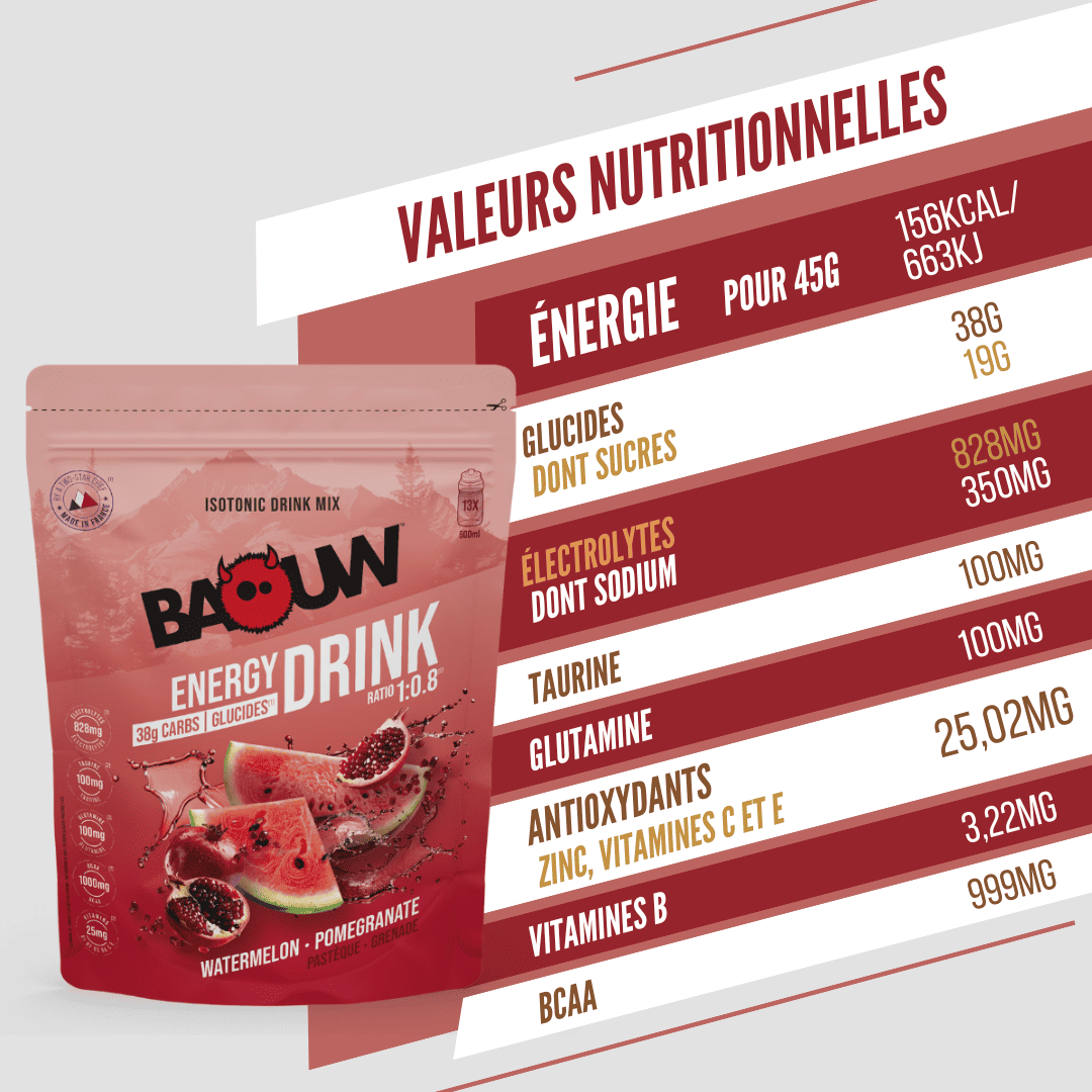 BAOUW ISOTONIC Energy Drink (585g) Wassermelone/Granatapfel