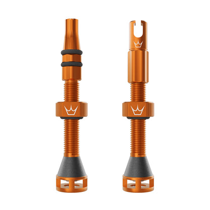 Tubeless-Ventile PEATY'S HOLESHOT FAST FLOW 60mm (x2) Orange