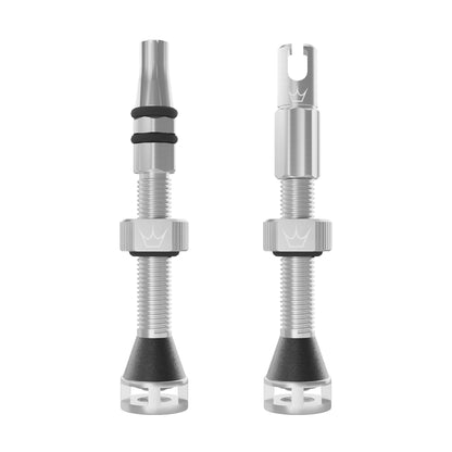 Tubeless-Ventile PEATY'S HOLESHOT FAST FLOW 60mm (x2) Silber