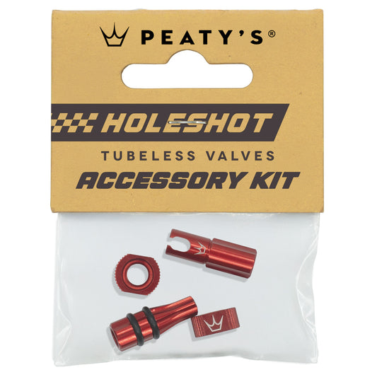 PEATY'S HOLESHOT FAST FLOW Ventilstopfen und Muttern Kit Rot