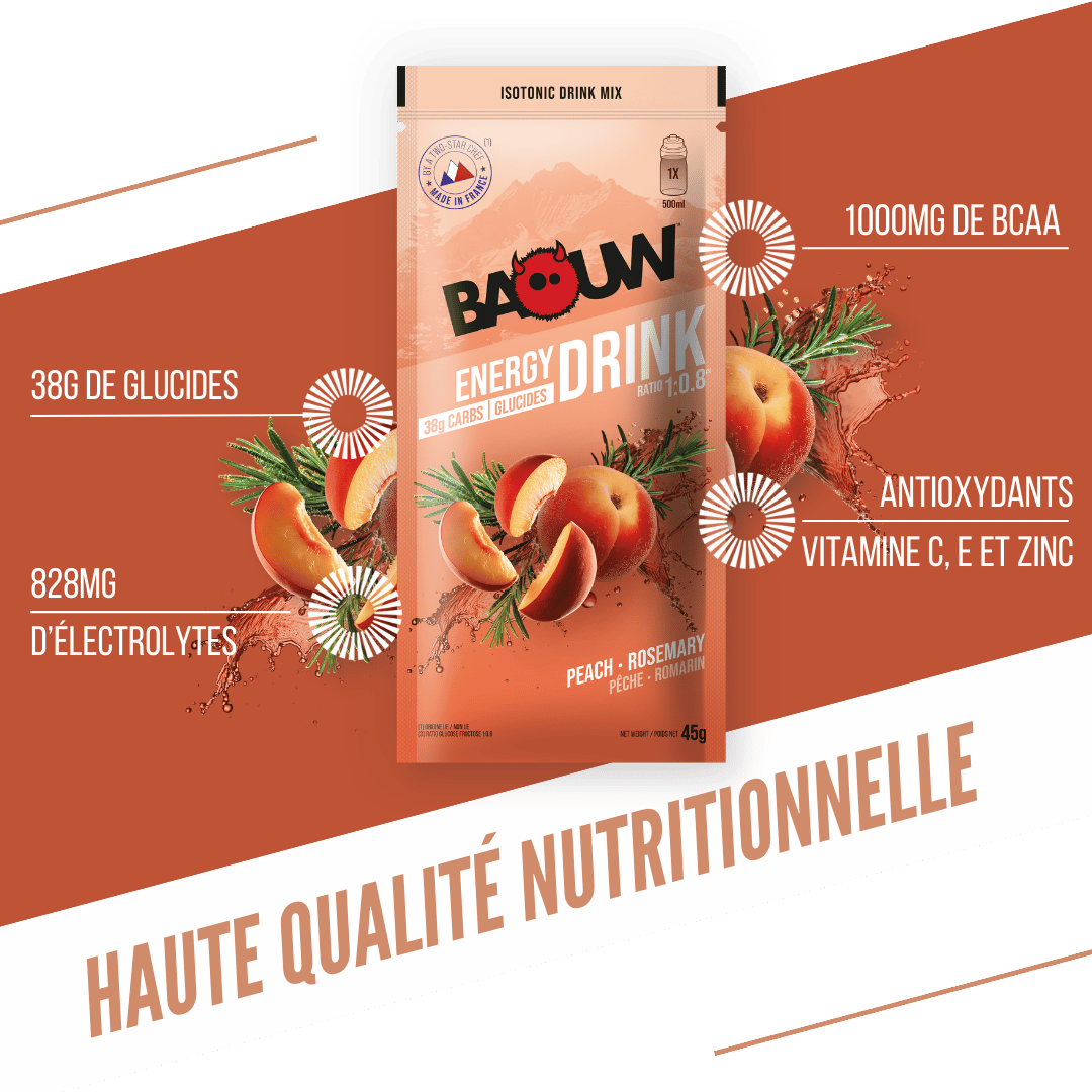 BAOUW ISOTONIC Energy Drink (45g) Pfirsich/Rosmarin