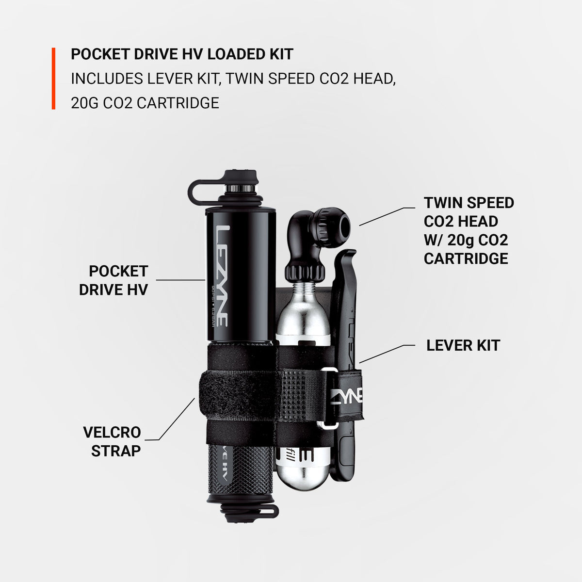 Handpumpe LEZYNE POCKET DRIVE HV LOADED Schwarz