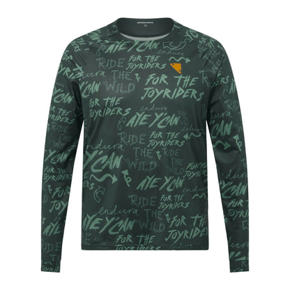 Trikot ENDURA SINGLETRACK PRINT Langarm Carbon Grün