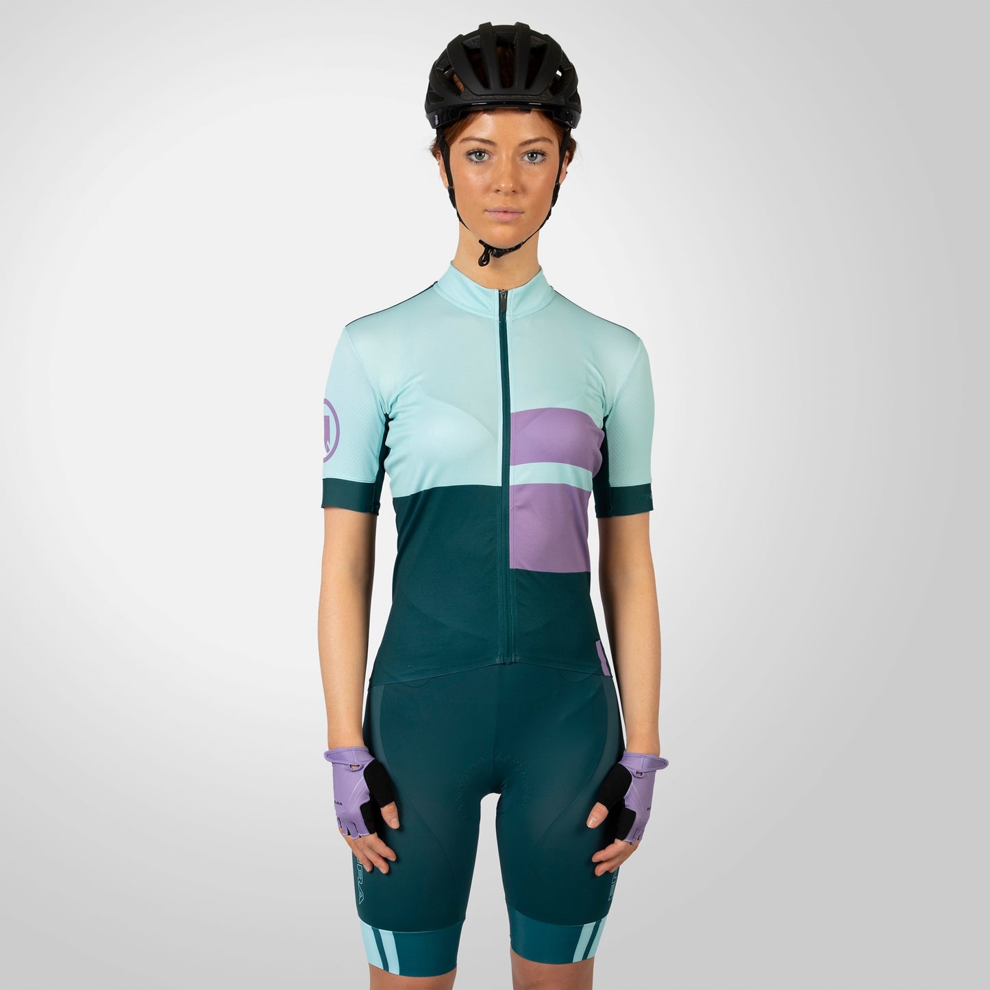 ENDURA FS260 PRINT Damen Kurzarmtrikot Blau/Violett