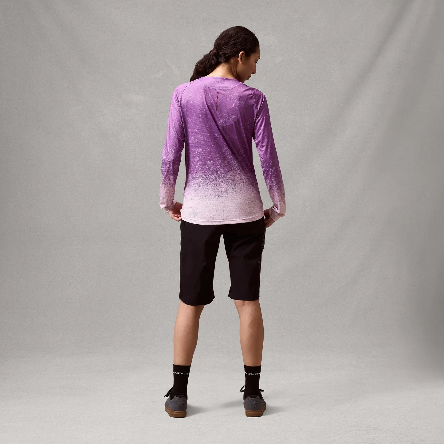 ENDURA SINGLETRACK PRINT ENP Trikot Langarm Damen Violett