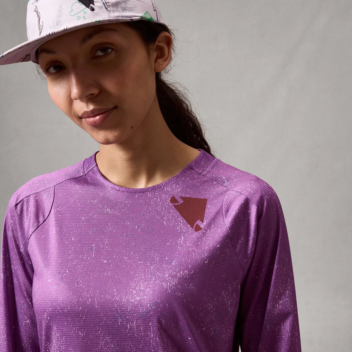 ENDURA SINGLETRACK PRINT ENP Trikot Langarm Damen Violett