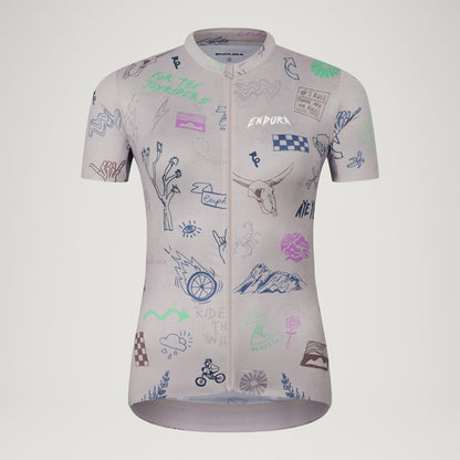 Trikot ENDURA PRO SL PRINT GTI Kurzarm Damen Titanium