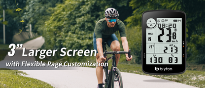 BRYTON RIDER 17E GPS-Fahrradcomputer — 3-Zoll-Display und Einsatz auf der Straße
