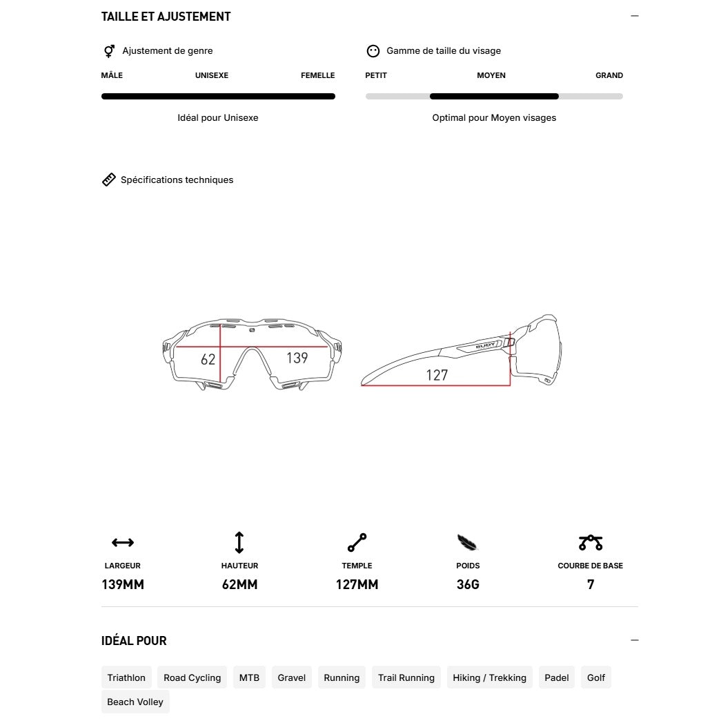 RUDY PROJECT CUTLINE Brille Weiß IMPACTX™ Photochromatische Gläser Laser Purple