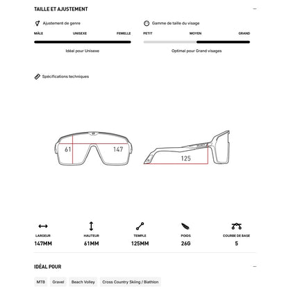 Brille RUDY PROJECT SPINSHIELD Schwarz Gläser RP Optics Smoke Schwarz