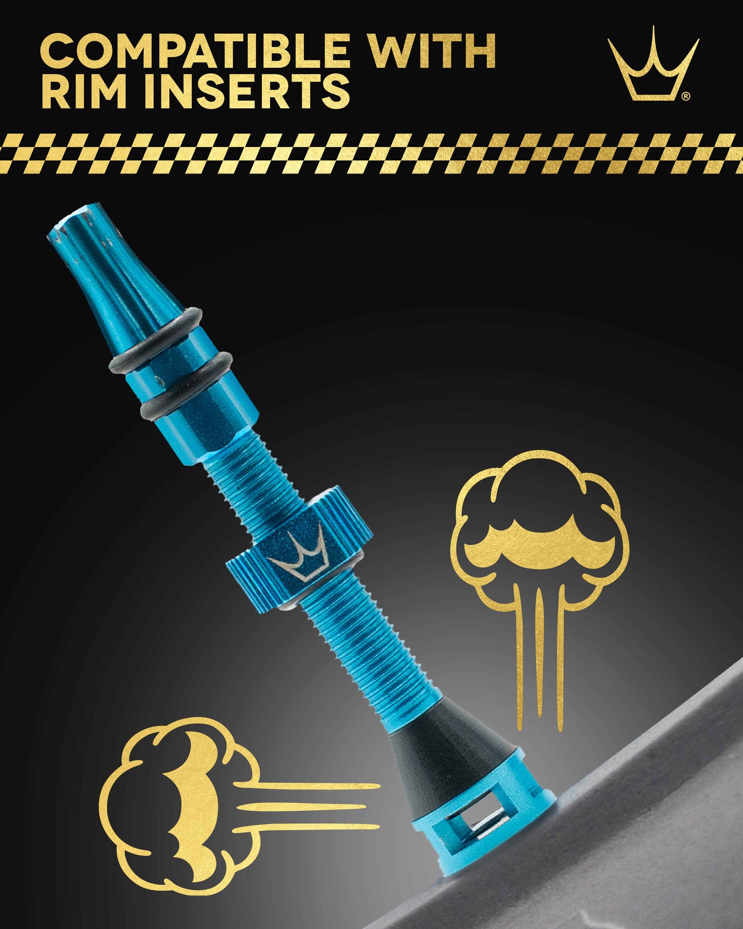 Tubeless-Ventile PEATY'S HOLESHOT FAST FLOW 60mm (x2) Petroleum