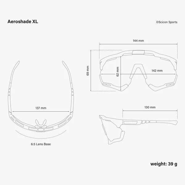 SCICON AEROSHADE XL Brille Schwarz Iridium Blau