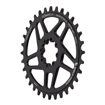 Ovales Mono-Kettenblatt WOLF TOOTH 12V SRAM Direct Mount 8 Schrauben Offset 3mm