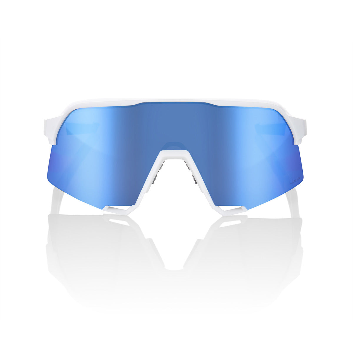 100% S3 Brille Weiß Matter Hiper Multilayer Spiegel Blau