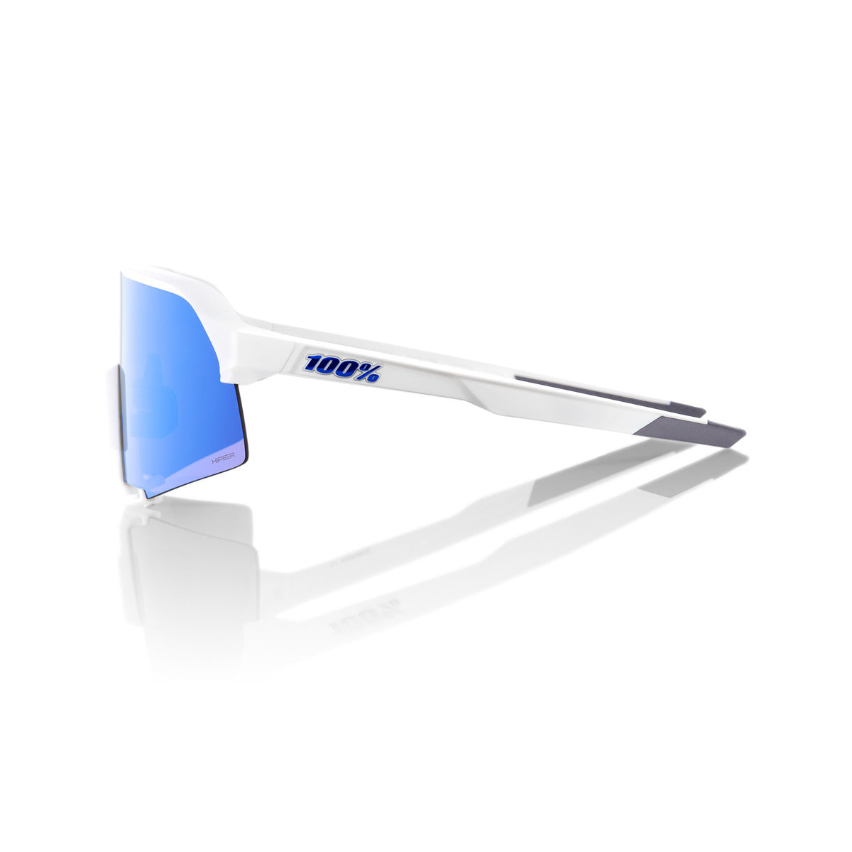 100% S3 Brille Weiß Matter Hiper Multilayer Spiegel Blau