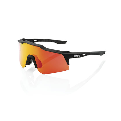 Brille 100% SPEEDCRAFT XS Soft Tact Schwarz Hiper Multilayer Mirror Rot
