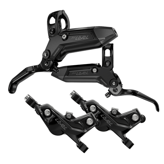 Paar SRAM LEVEL SILVER STEALTH 4-Kolben-Bremsen Schwarz