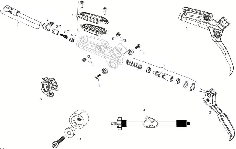 SRAM LEVEL TLM Bremshebel aus Aluminium, goldfarben, ohne Bremsleitung
