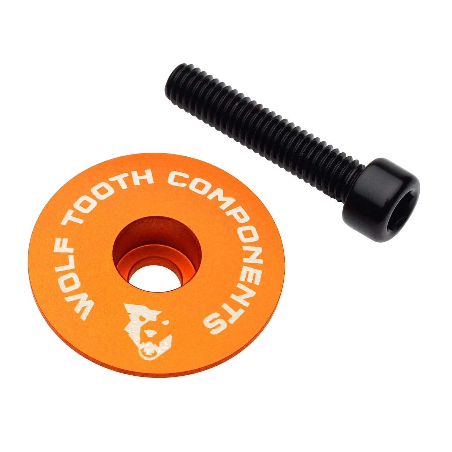 WOLF TOOTH Ultralight-Vorbauabdeckung mit 1"1/8-Schraube, orange