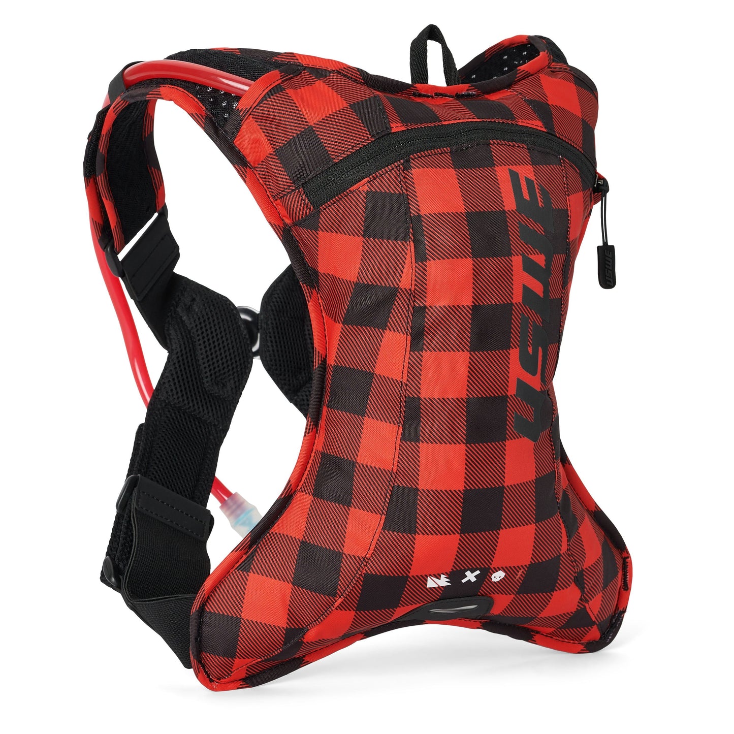 USWE OUTLANDER XC 2-Liter-Trinkrucksack, Flannel, rot/schwarz