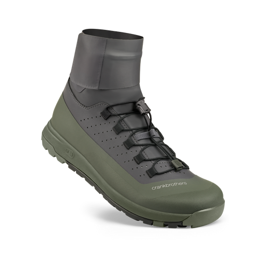 CRANKBROTHERS STAMP TRAIL SPEEDLACE SEAL MTB-Schuhe Grau/Grün – Dreiviertelansicht
