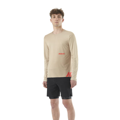 Trikot MAVIC CROSSTRAIL Lange Ärmel Beige