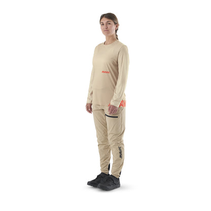 Trikot MAVIC CROSSTRAIL Lange Ärmel Beige