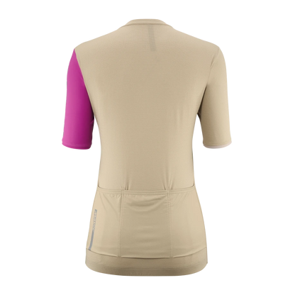 Trikot MAVIC ESSENTIAL Kurzarm Damen Beige/Fuchsia