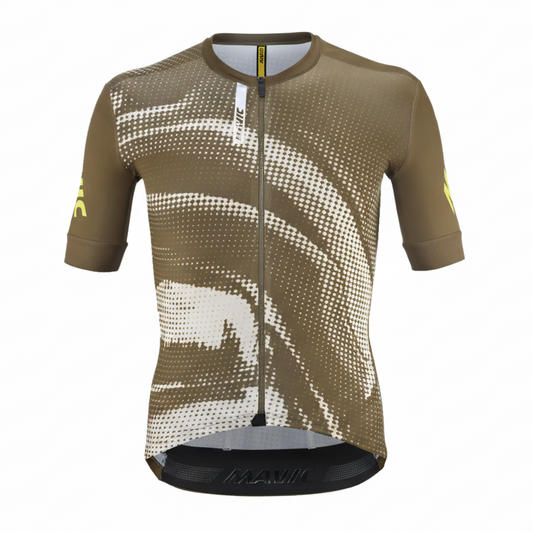 MAVIC AKSIUM GRAPHIC Trikot Kurzarm Beige/Braun