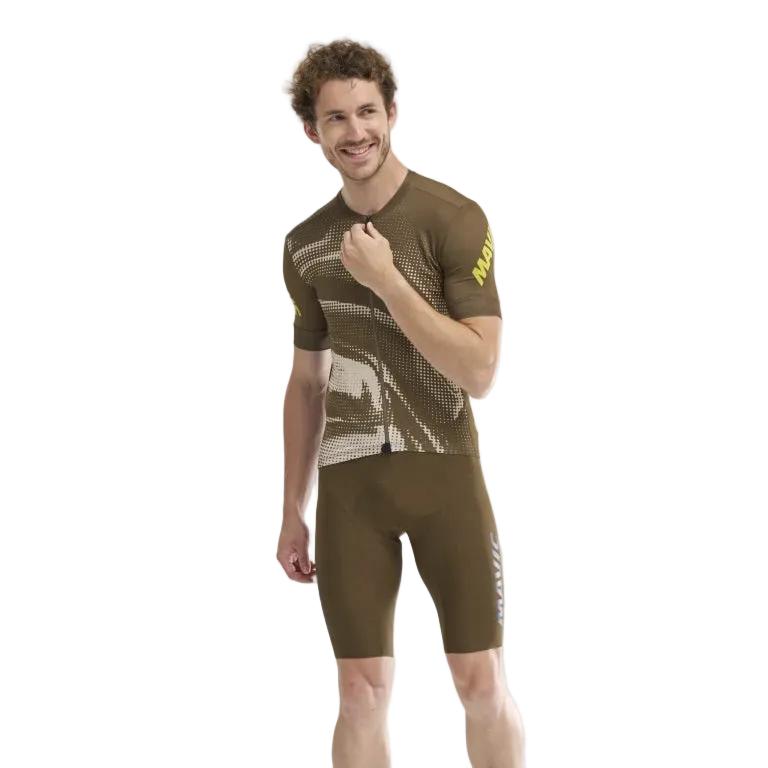 MAVIC AKSIUM GRAPHIC Trikot Kurzarm Beige/Braun