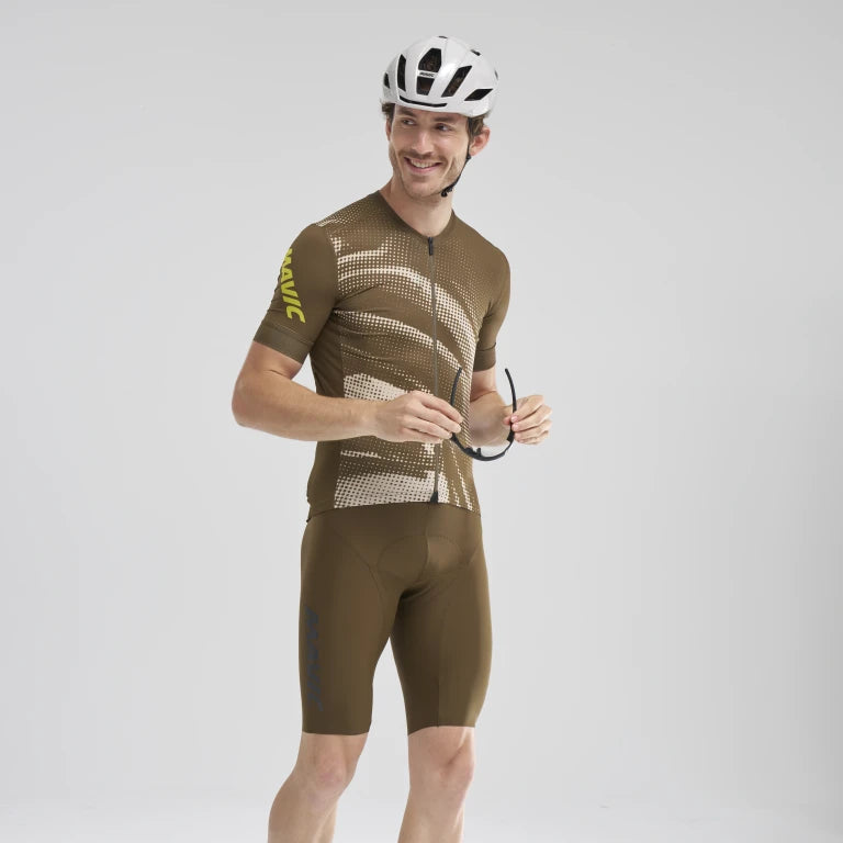 MAVIC AKSIUM GRAPHIC Trikot Kurzarm Beige/Braun