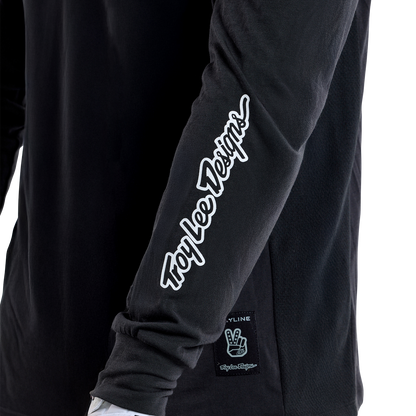 Trikot TROY LEE DESIGNS SKYLINE RIDE TEE SIGNATURE Langarm Schwarz