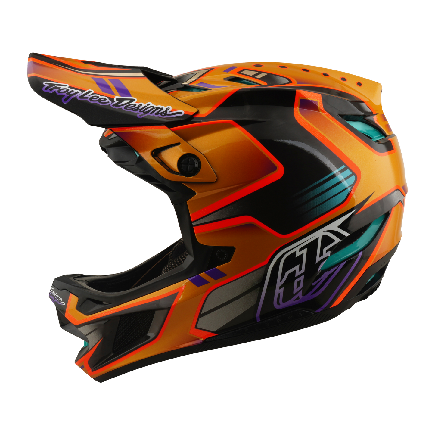 MTB-Helm TROY LEE DESIGNS D4 CARBON MIPS Crest Gold