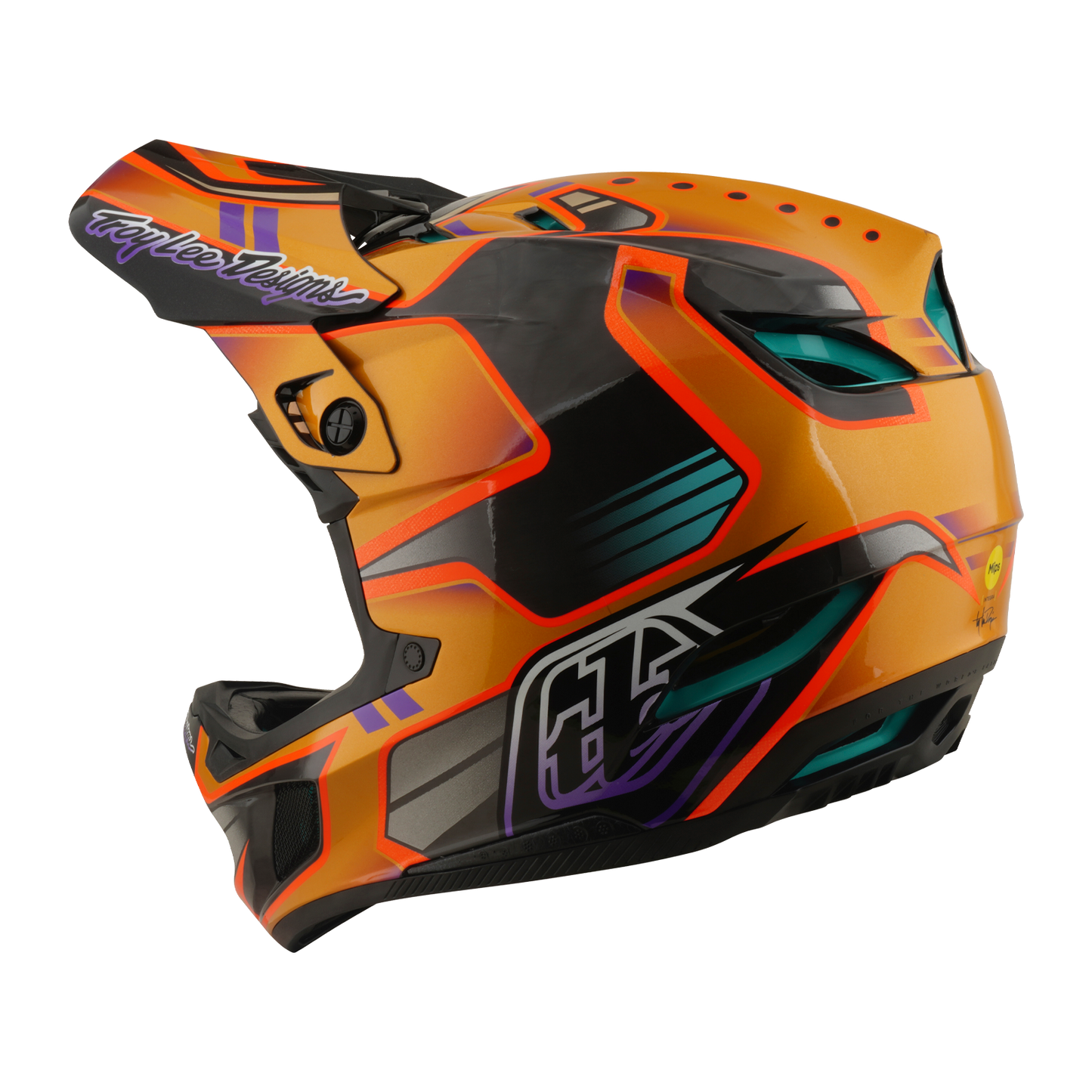 MTB-Helm TROY LEE DESIGNS D4 CARBON MIPS Crest Gold
