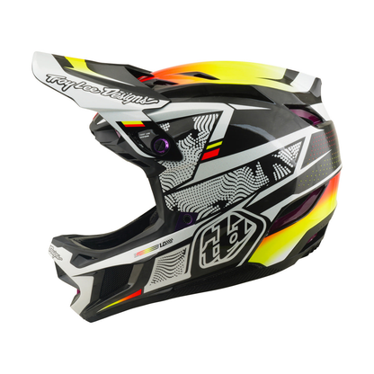 MTB-Helm TROY LEE DESIGNS D4 CARBON MIPS Lined Up Schwarz/Gelb