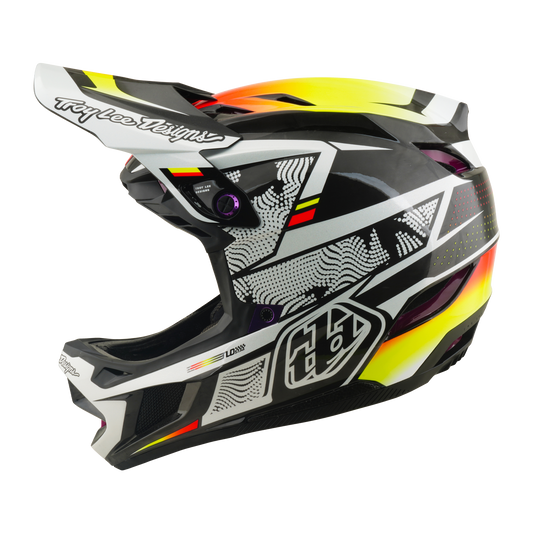 MTB-Helm TROY LEE DESIGNS D4 CARBON MIPS Lined Up Schwarz/Gelb
