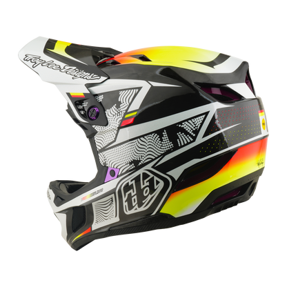 MTB-Helm TROY LEE DESIGNS D4 CARBON MIPS Lined Up Schwarz/Gelb