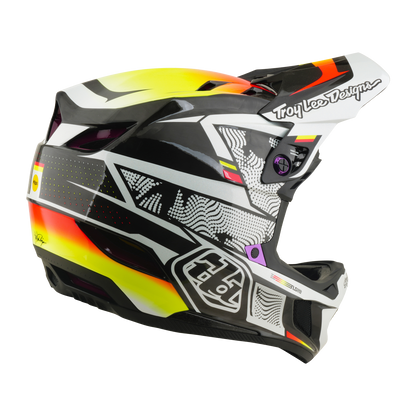 MTB-Helm TROY LEE DESIGNS D4 CARBON MIPS Lined Up Schwarz/Gelb
