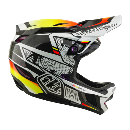 MTB-Helm TROY LEE DESIGNS D4 CARBON MIPS Lined Up Schwarz/Gelb