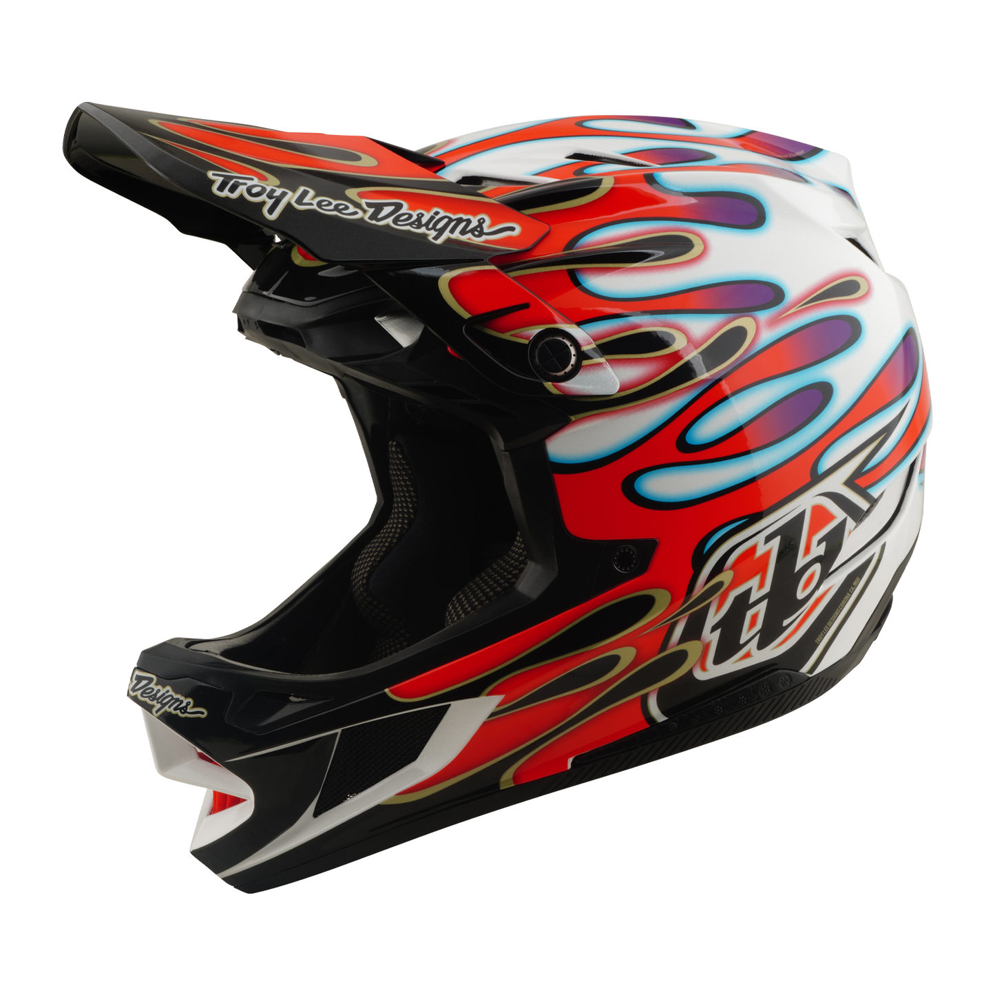 MTB-Helm TROY LEE DESIGNS D4 COMPOSITE MIPS OVERSPRAY Weiß/Rot