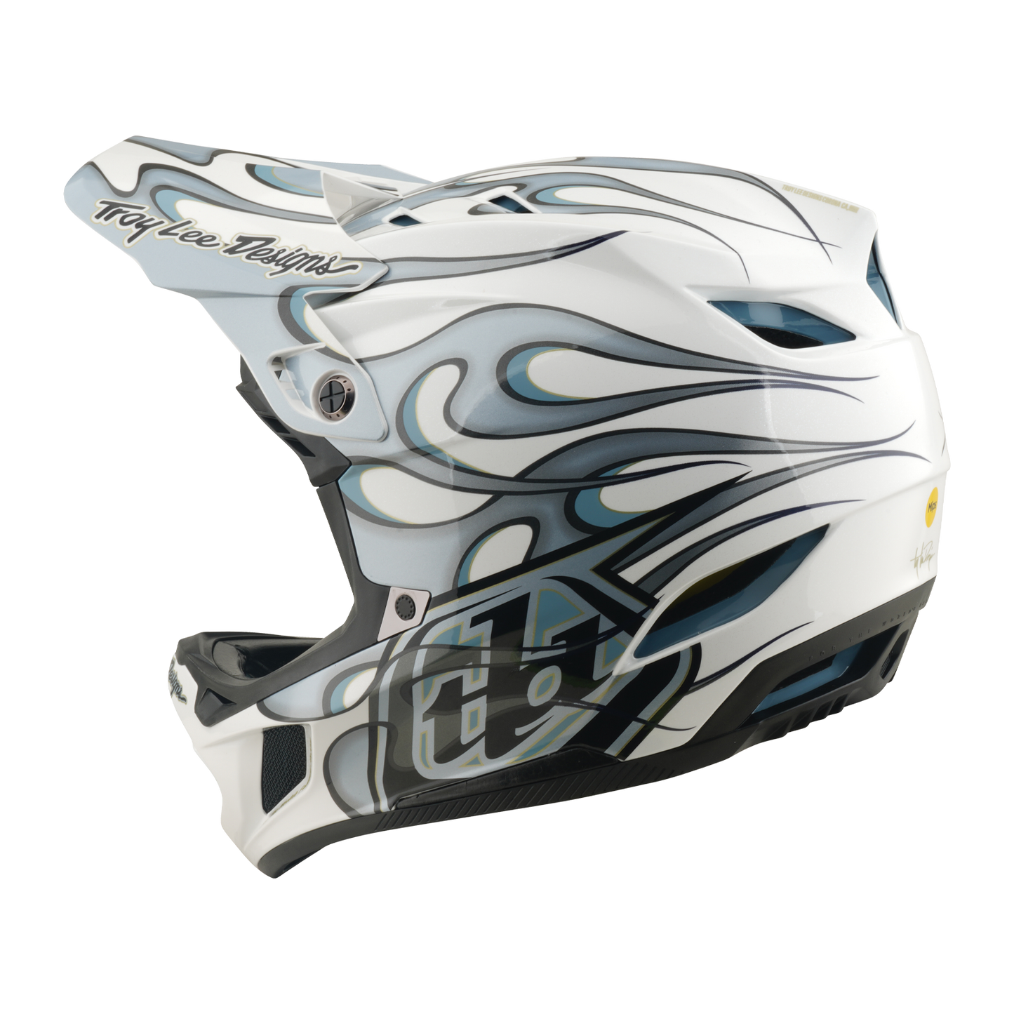 MTB-Helm TROY LEE DESIGNS D4 COMPOSITE MIPS TORCHED Weiß/Silber