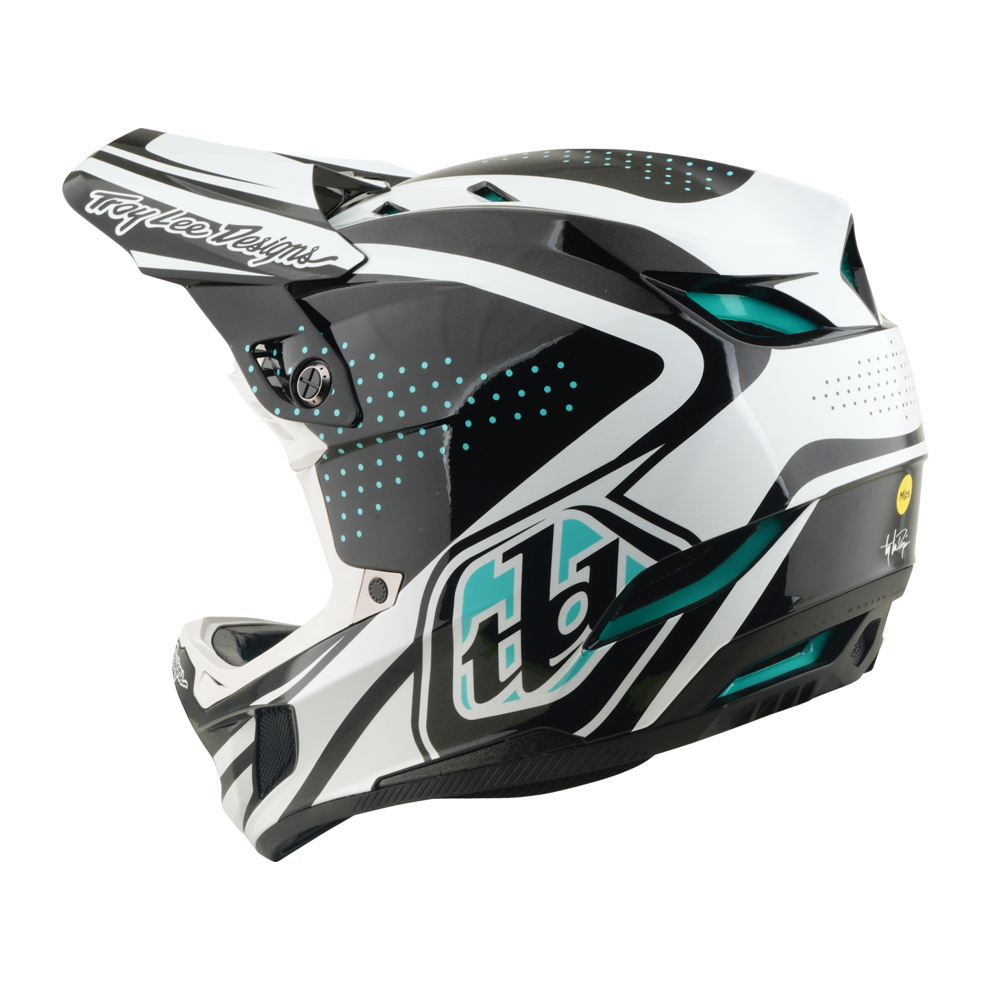 MTB-Helm TROY LEE DESIGNS D4 POLYACRYLITE MIPS THE LINE Charcoal/Weiß